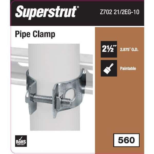 2-1/2 in. Pipe Strap - Silver Galvanized - Strut Fitting (Z702 21/2EG-10)