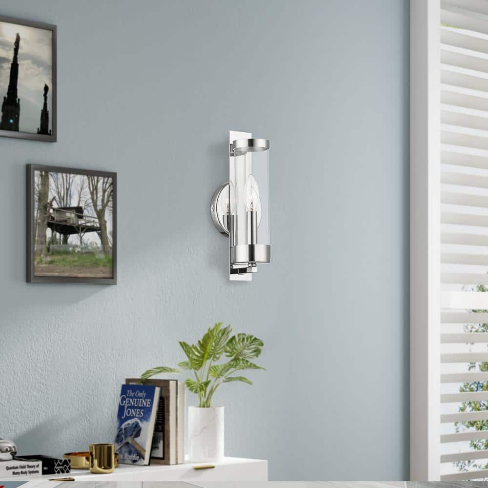 Castleton Polished Chrome 1-Light ADA Compliant Wall Sconce with Clear Glass