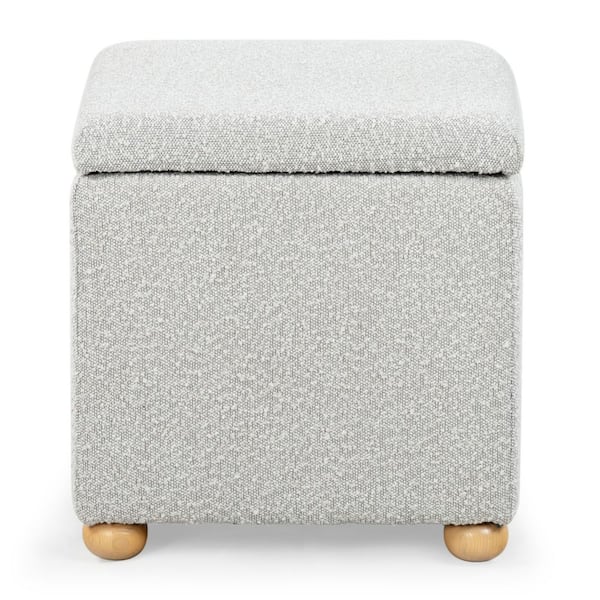 SAFAVIEH Becka Gray/Natural Polyester Boucle Square Storage Small