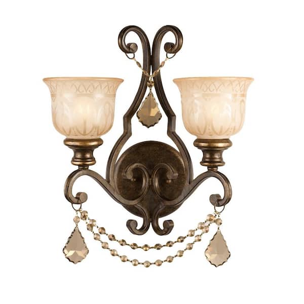 Crystorama Norwalk 2-Light Bronze Umber Wall Mount