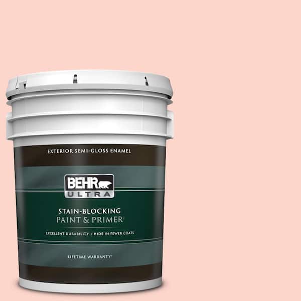 BEHR ULTRA 5 gal. #190A-2 Coral Mantle Semi-Gloss Enamel Exterior Paint & Primer