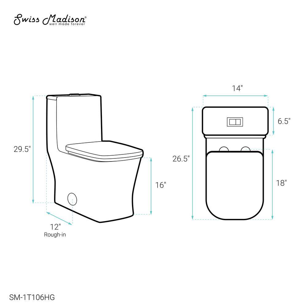 Concorde White One Piece Dual Flush Toilet with Brushed Gold Hardware