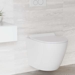 St. Tropez Wall Hung Elongated Toilet Bundle in Glossy White