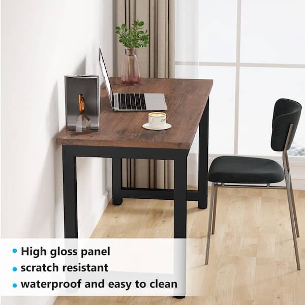 Chip Ontcijferen Gewoon Tribesigns Modern Simple Computer Desk 55 in. Office Desk Computer Table  Writing Study Desk Workstation Wood Brown TJHD-HOGA1035 - The Home Depot