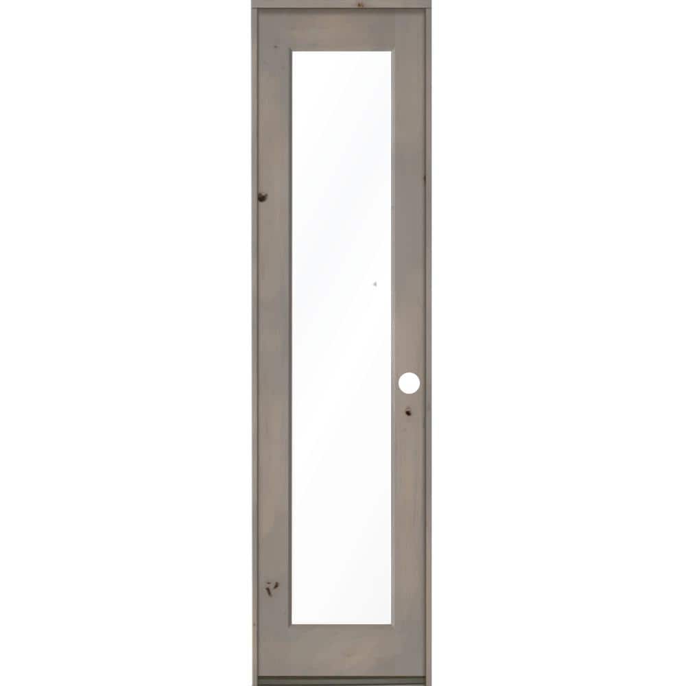 24 in. x 96 in. Rustic Knotty Alder Left-Hand Full-Lite Clear Glass Grey Stain Solid Wood Single Prehung Interior Door price history on PriceWatchPro