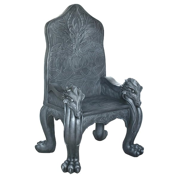 Design Toscano Celtic Dragon Gray Throne Arm Chair