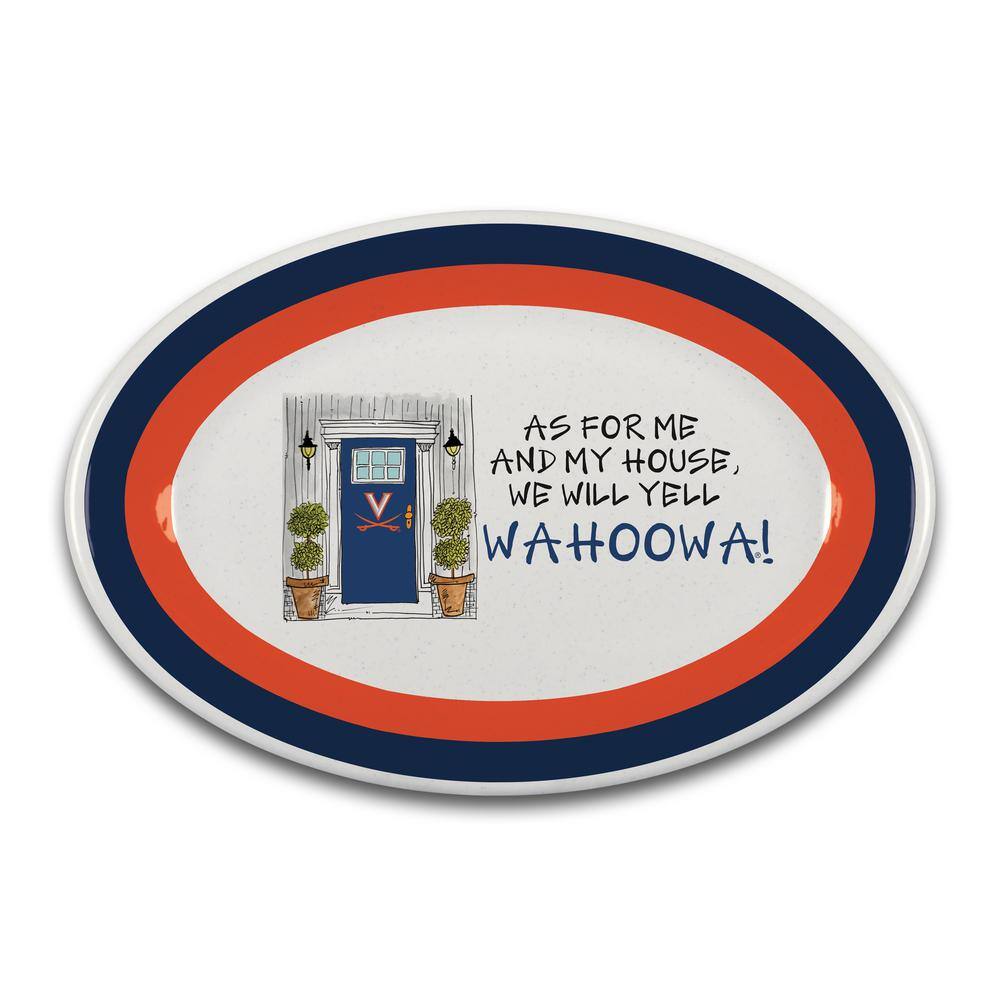 Magnolia Lane Virginia As for Me 18 in. Assorted Colors Oval Melamine