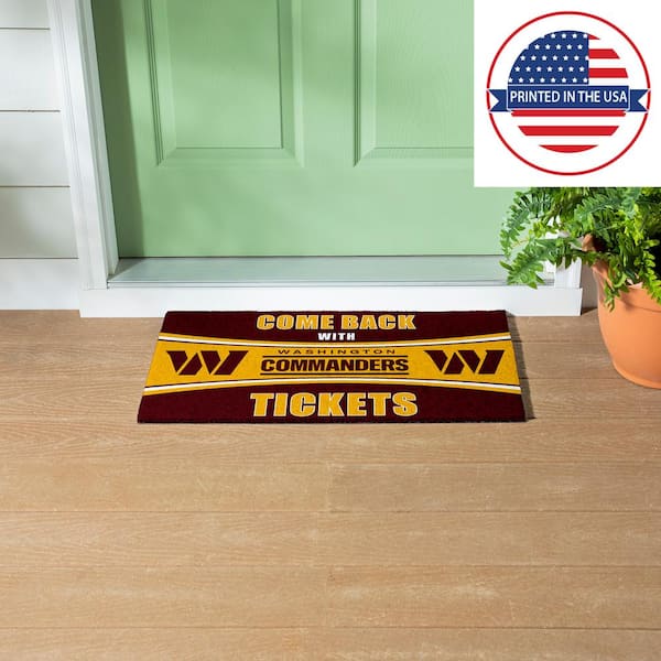 Washington Commanders 28 in. x 16 in. PVC "Come Back With Tickets" Trapper Door Mat