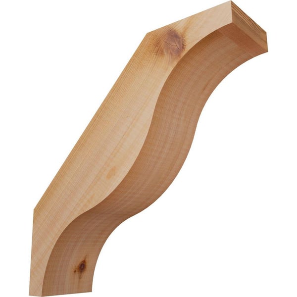 Ekena Millwork 3 1/2"W x 12"D x 12"H Funston Smooth Knee Brace, Western Red Cedar