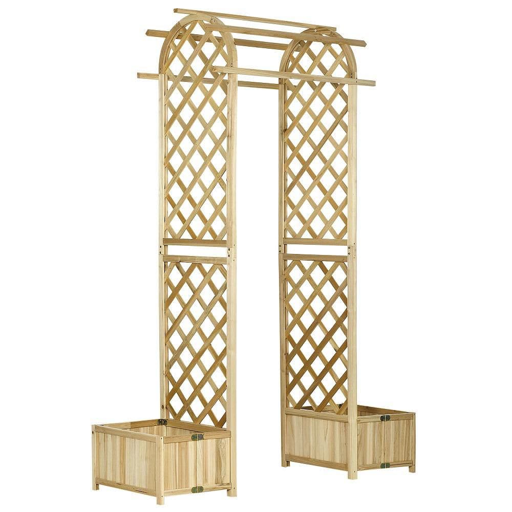 92.50 in. x 65.25 in. Wood Garden Arch Arbor for Climbing Plants and Trellis Design price history on PriceWatchPro