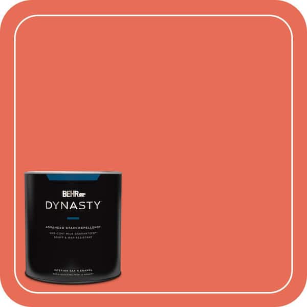 BEHR DYNASTY 1 qt. #190B-6 Wet Coral Satin Enamel Interior Stain-Blocking Paint and Primer