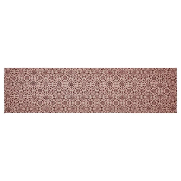 Custom House 12 in. W x 48 in. L Burgundy Jacquard Cotton Blend Table Runner