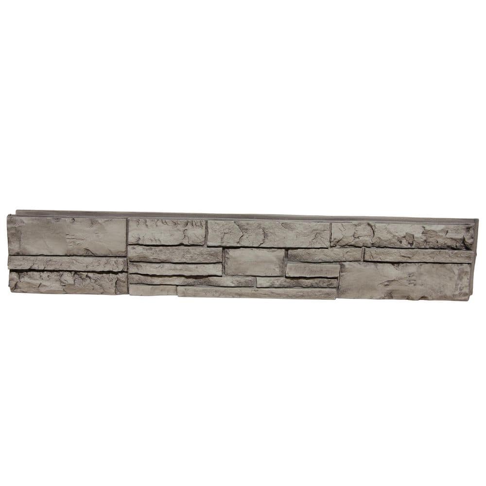 TRITAN BP Summit Faux Stone Panel 48 in x 8 in Gray-Ash Color