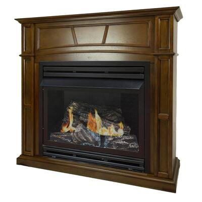 32,000 BTU 46 in. Full Size Ventless Propane Gas Fireplace in Heritage