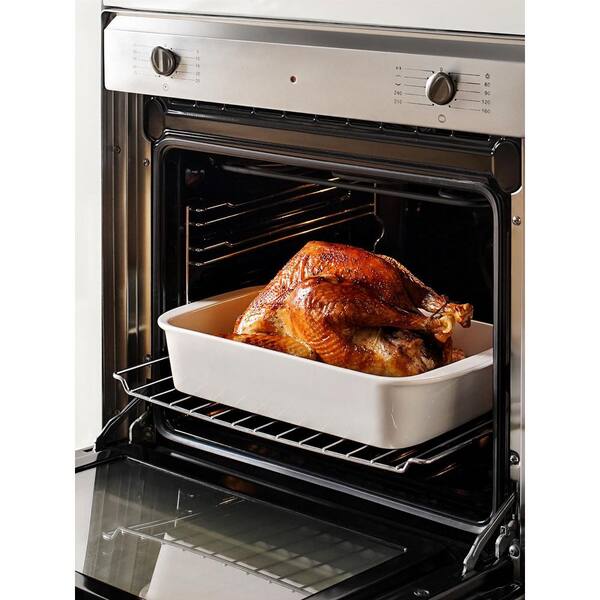 Numhew 3-Piece Durable Ceramic Roasting Pan Sets with Roasting