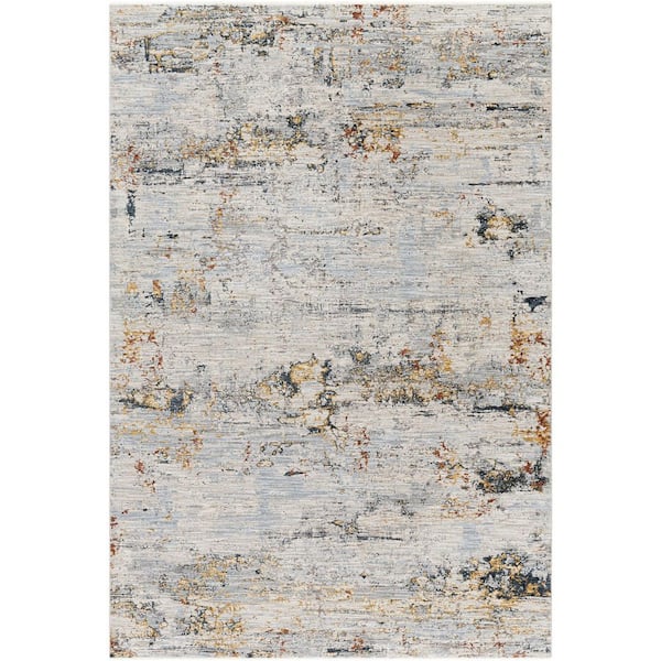 Laila Dark Blue Modern Abstract 12 ft. x 15 ft. Area Rug
