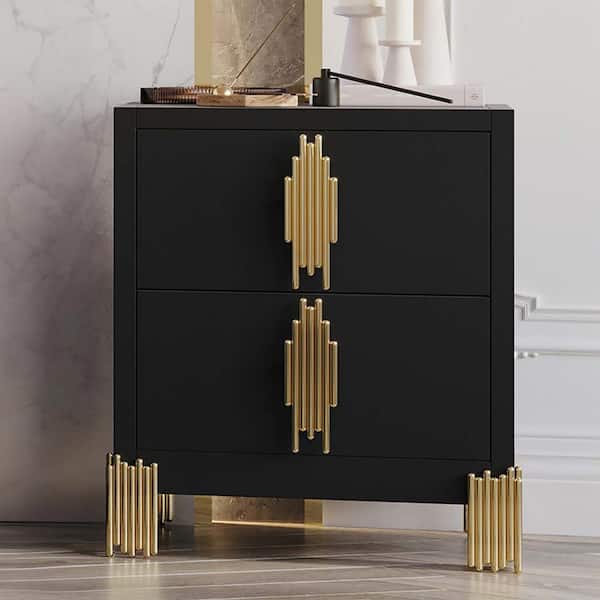 New Classic Furniture Empire Black 2-drawer Wood Nightstand