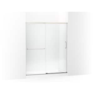 Elate 56-60 in. W x 71 in. H Sliding Frameless Shower Door in Anodized Matte Nickel with Crystal Clear Glass