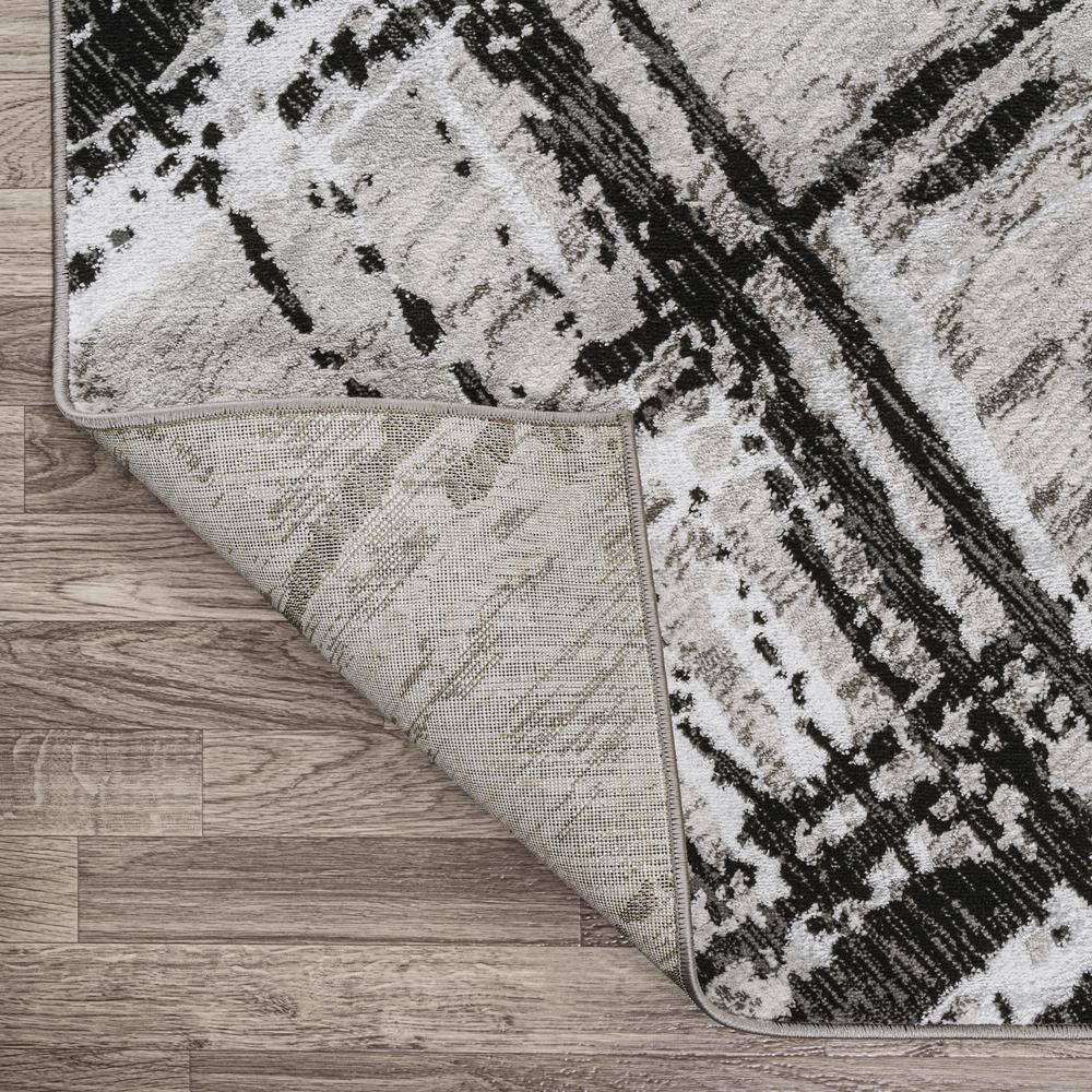 Gray Abstract Flat Woven Reversible Synthetic Rug 3x5