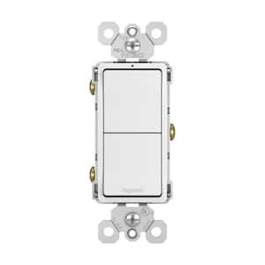 radiant 15 Amp 120-Volt 2-Switch Single-Pole plus Single-Pole Combination Decorator Rocker Light Switch, White
