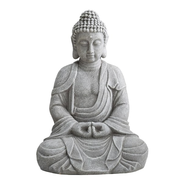 Sunjoy Shannon Gray Decorative Buddha Garden Decor Statue