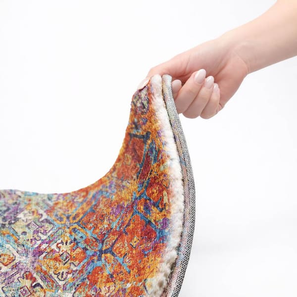 Dream Shag Premium Machine Washable Abstract ADS768 Copper 10 ft. x 14 ft. Area Rug