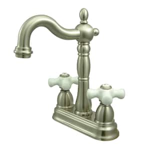 Victorian 2-Handle Bar Faucet in Brushed Nickel