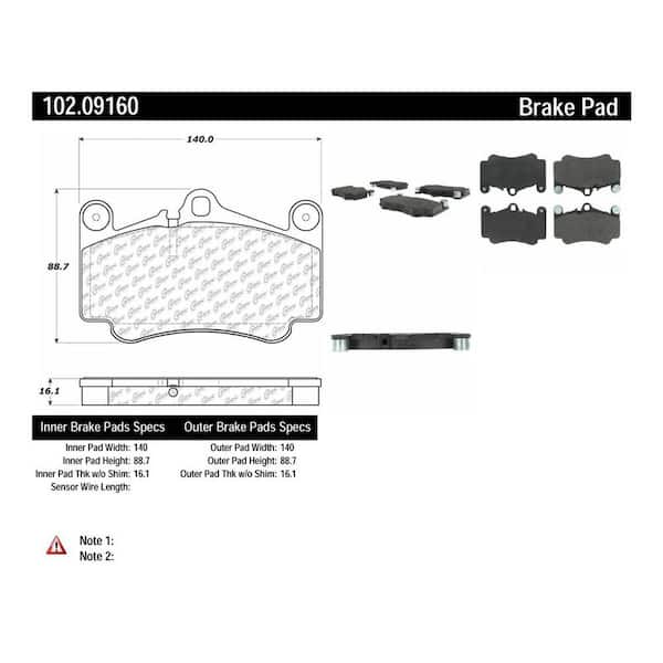 Centric Parts Disc Brake Pad Set 1999-2012 Porsche 911 3.4L