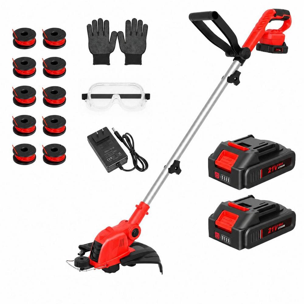 21V Cordless Electric String Trimmer with 12 Inch Auto-Feed System, High-Speed Motor, Edger, 2-in-1 Lawn Tool price history on PriceWatchPro