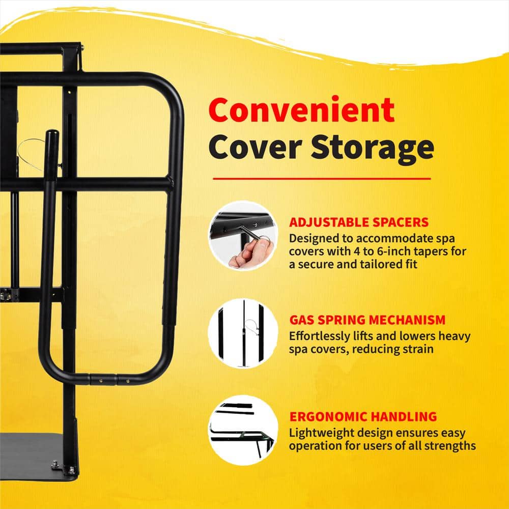 Black Aluminum Spa Cover Lift with Gas Spring