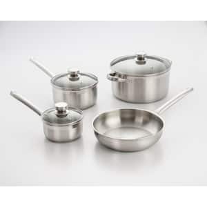 7-Piece Stainless Steel Cookware Set in Brushed Stainless Steel