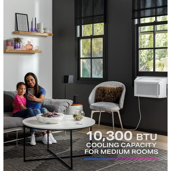 GE - Profile ClearView Ultra Quiet 10,000 BTU 115V Window Air Conditioner Cools 450 Sq. Ft. with Easy Install in White