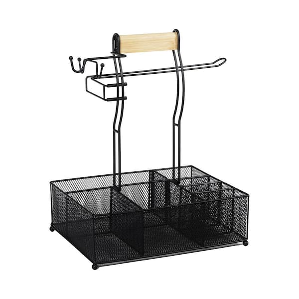 Trademark Innovations 9.6 in. W x 13.4 in. L x 17.2 in. H Metal Outdoor Picnic and Grill Caddy Patio Accessory