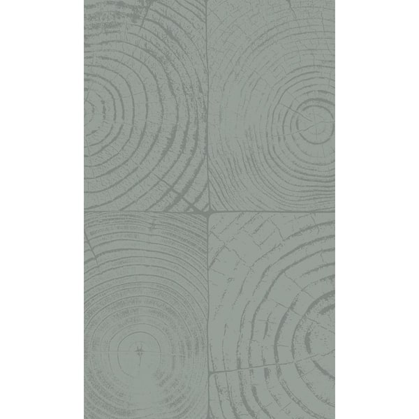 Walls Republic Lagoon Green Cross-Sections Tree Trunks Print Non Woven Non-Pasted Textured Wallpaper 57 sq. ft.