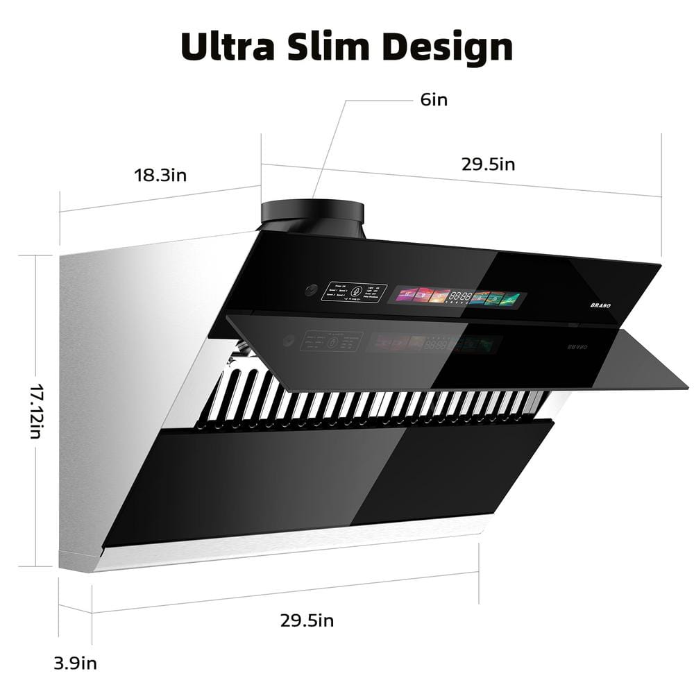 30-Inch Stainless Steel Convertible Under Cabinet Range Hood with Touch and Voice Control