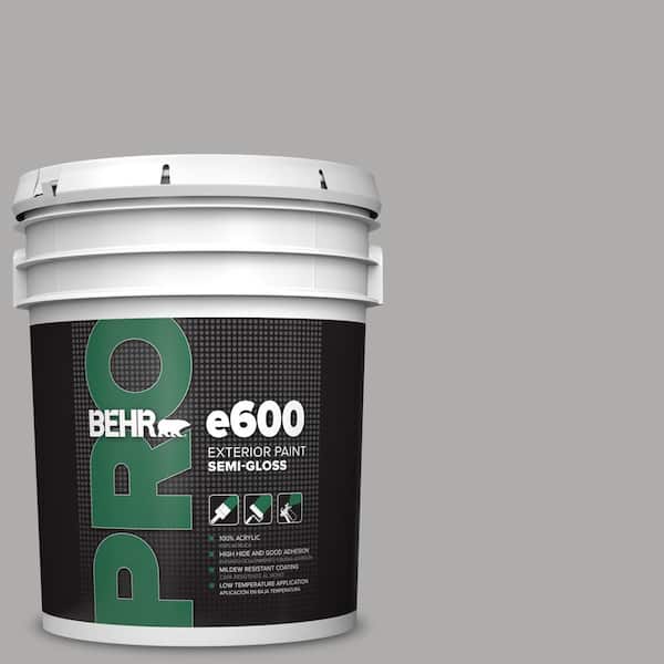 BEHR PRO 5 gal. #N520-3 Flannel Gray Semi-Gloss Acrylic Exterior Paint