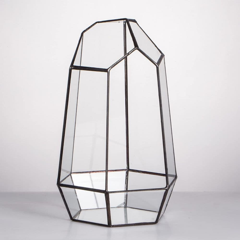 9.8 in. H Geometric Glass Terrarium Planter for Succulent, Small Cacti (No Plants, No Door) price history on PriceWatchPro