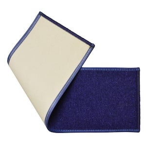 Solid Navy Color 10 in. x 26" Indoor Carpet Stair Tread Cover Slip Resistant Backing Set of 7