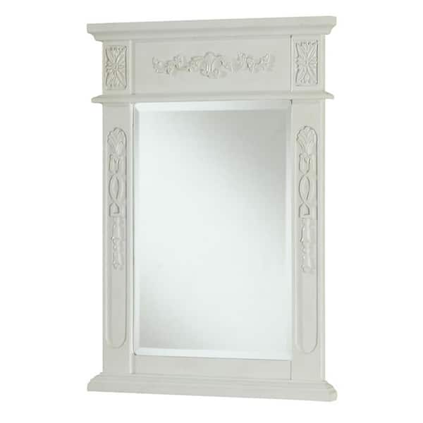 Unbranded Medium Square Antique White Contemporary Mirror (28 in. H x 22 in. W)