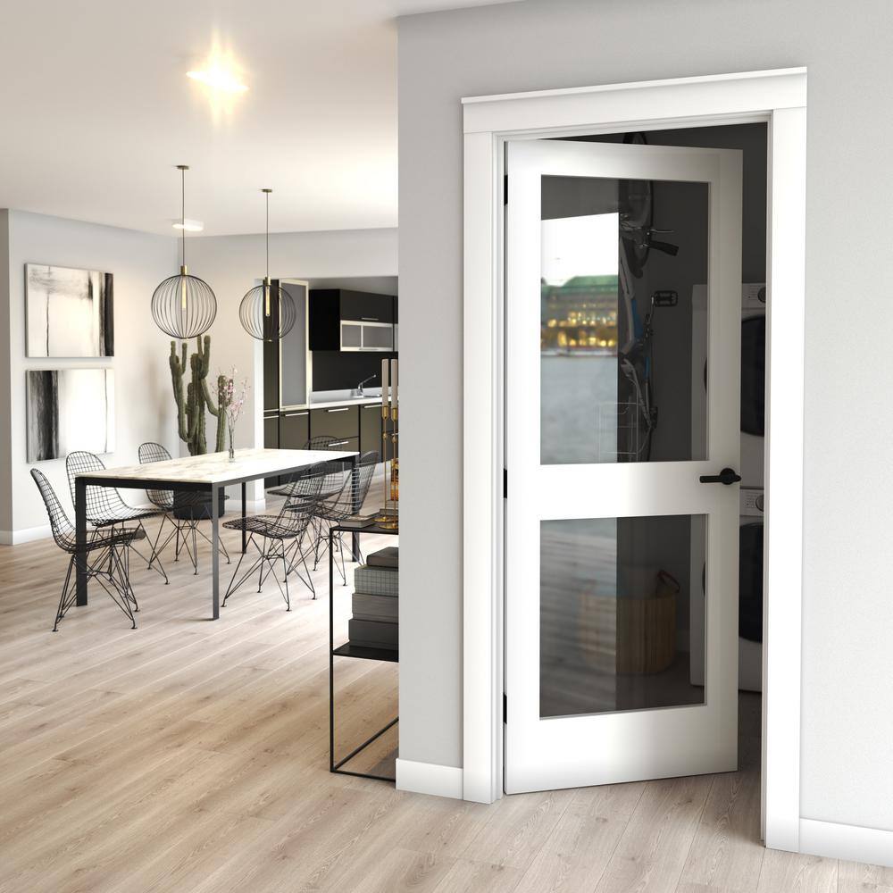 32" x 80" White Primed Pine 2-Lite Interior Door Slab