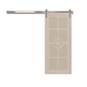30 in. x 84 in. The Trailblazer Parchment Wood Sliding Barn Door with Hardware Kit in Black
