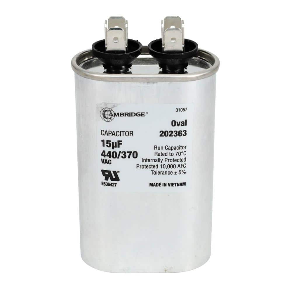 2.01 in. x 1.22 in. x 3.15 in. Aluminum 15 MFD 440-Volt/370-Volt Single Oval Run Capacitor (1-Pack) price history on PriceWatchPro