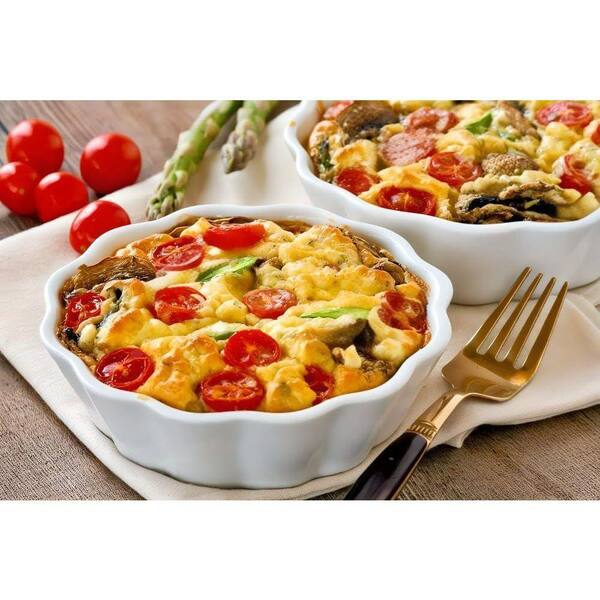 12 oz. Ceramic Ramekins with Wave Textured Design Set of 6 Oven