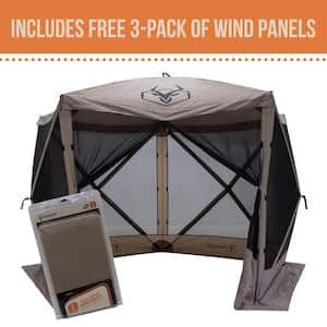 G5 Portable Gazebo, Pop-Up Hub Screen Tent, 4-Person, Desert Sand, Includes 3pk Wind Panels