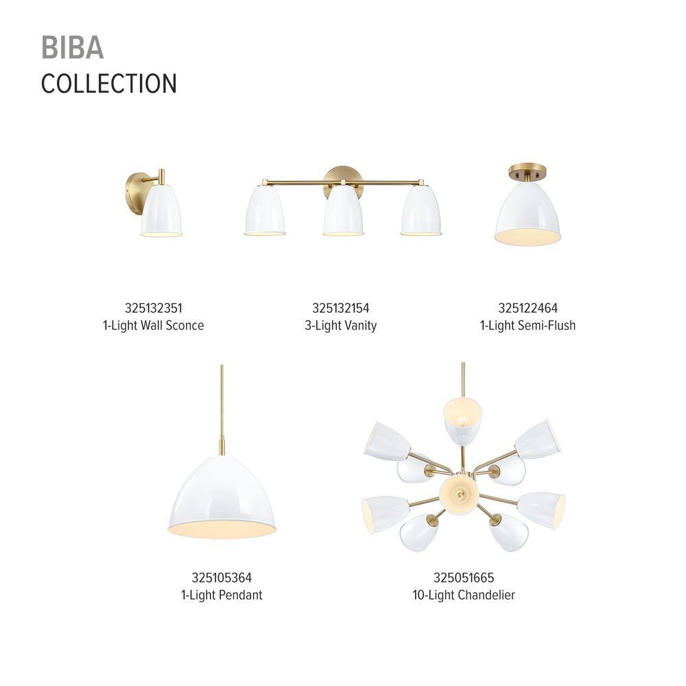 Bilba Brushed Gold 3-Light Vanity with Metal Shades
