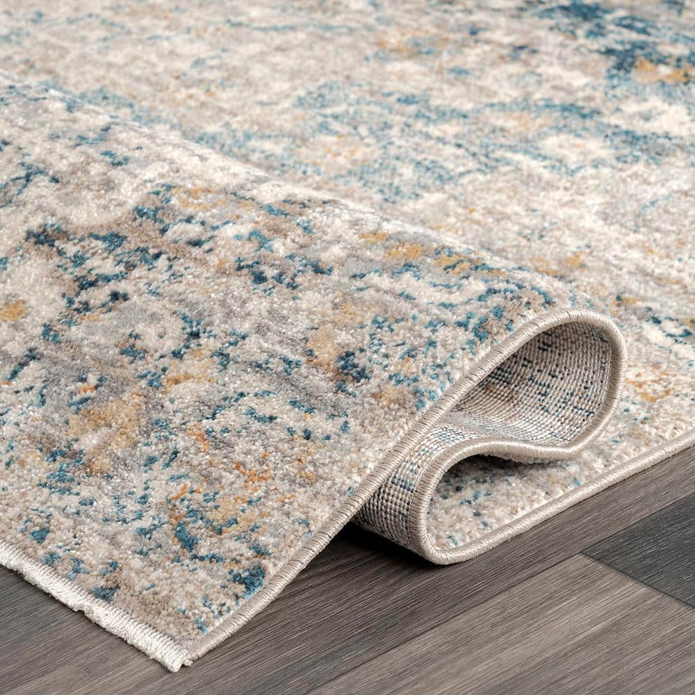 Blue Medallion Synthetic Easy Care Area Rug