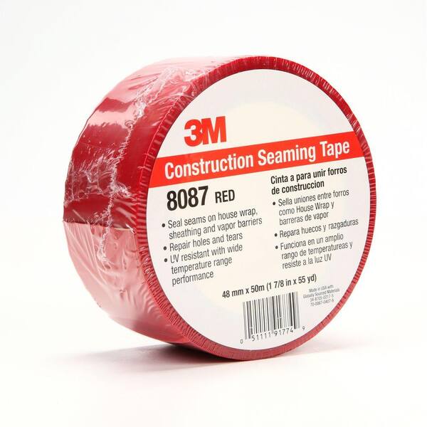 3M 1.88 in. x 55 yds. Red Construction Seaming Tape