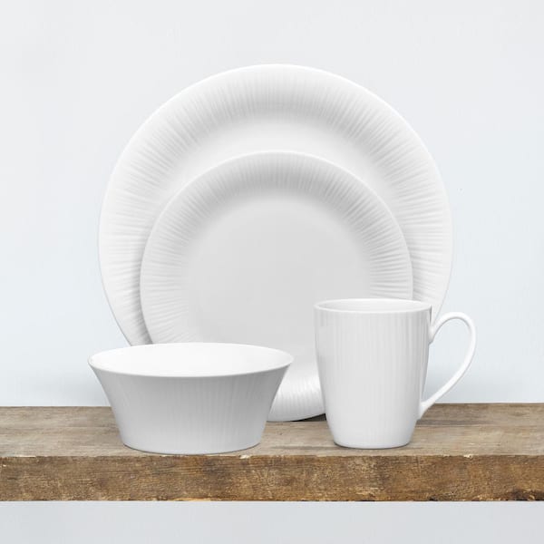 Conifere (White) Porcelain 4-Piece Place Setting, Service for 1