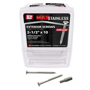 #10 x 2-1/2 in. 305 stainless Steel Star Drive Coarse Thread Deck Screws 1 lb. Box