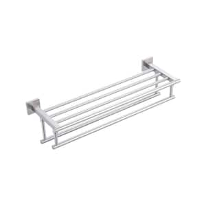 24 in. Stainless Steels Single Towel Holders Wall Mounted Towel Rack in Brurshed Nickel